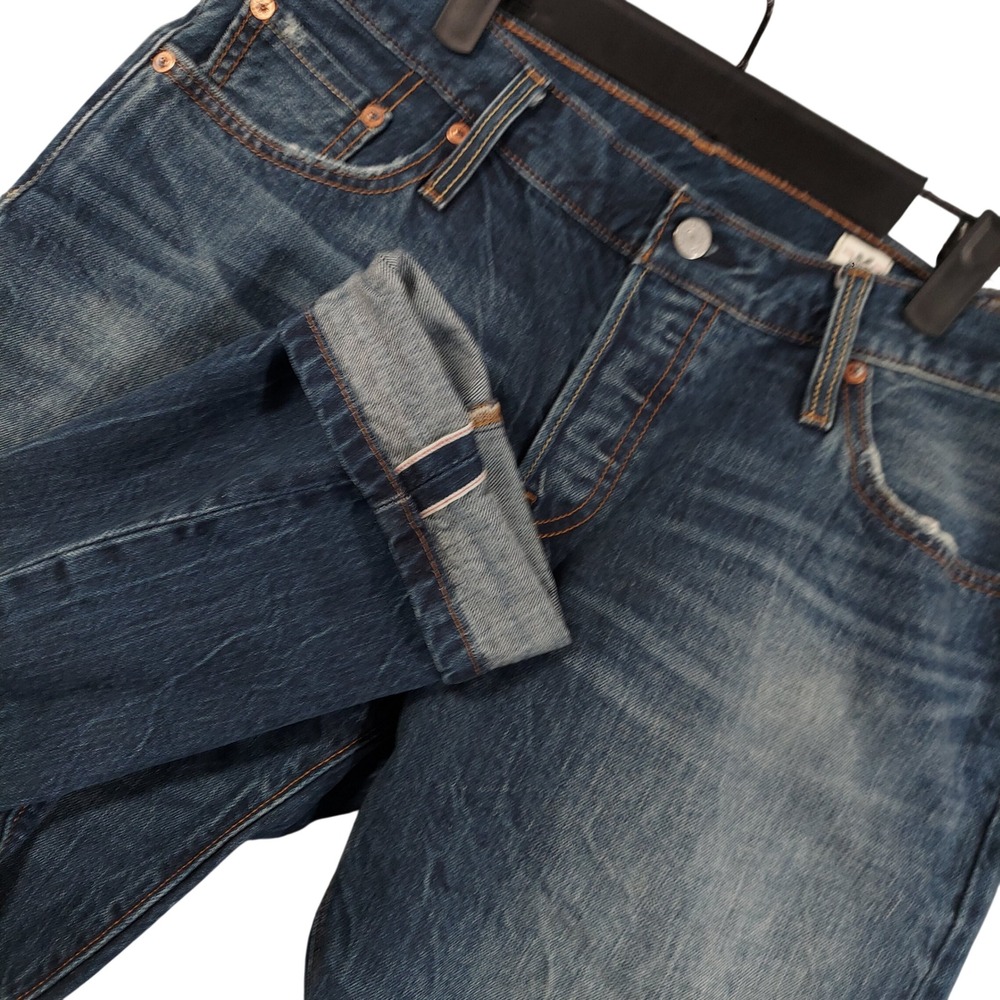 Levi's 501 CT Jeans Women 29x32 (Fits 34x27) Blue Selvedge White Oak Cone Taper
